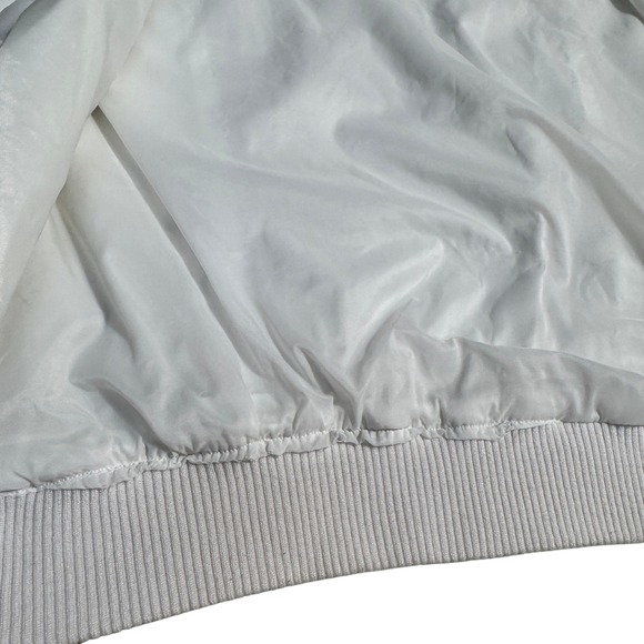 1980's Country Concepts Womens‎ Jacket Full Zip Coat Windbreaker L. White Bomber - Picture 10 of 10